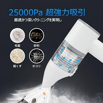 Amazon | ハンディクリーナー 小型掃除機 25000PA強力吸引 多